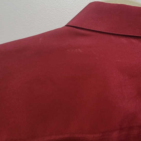 Loris Azzaro Pour Homme Cranberry Dress Shirt Long Sleeve Mens L - Picture 9 of 10